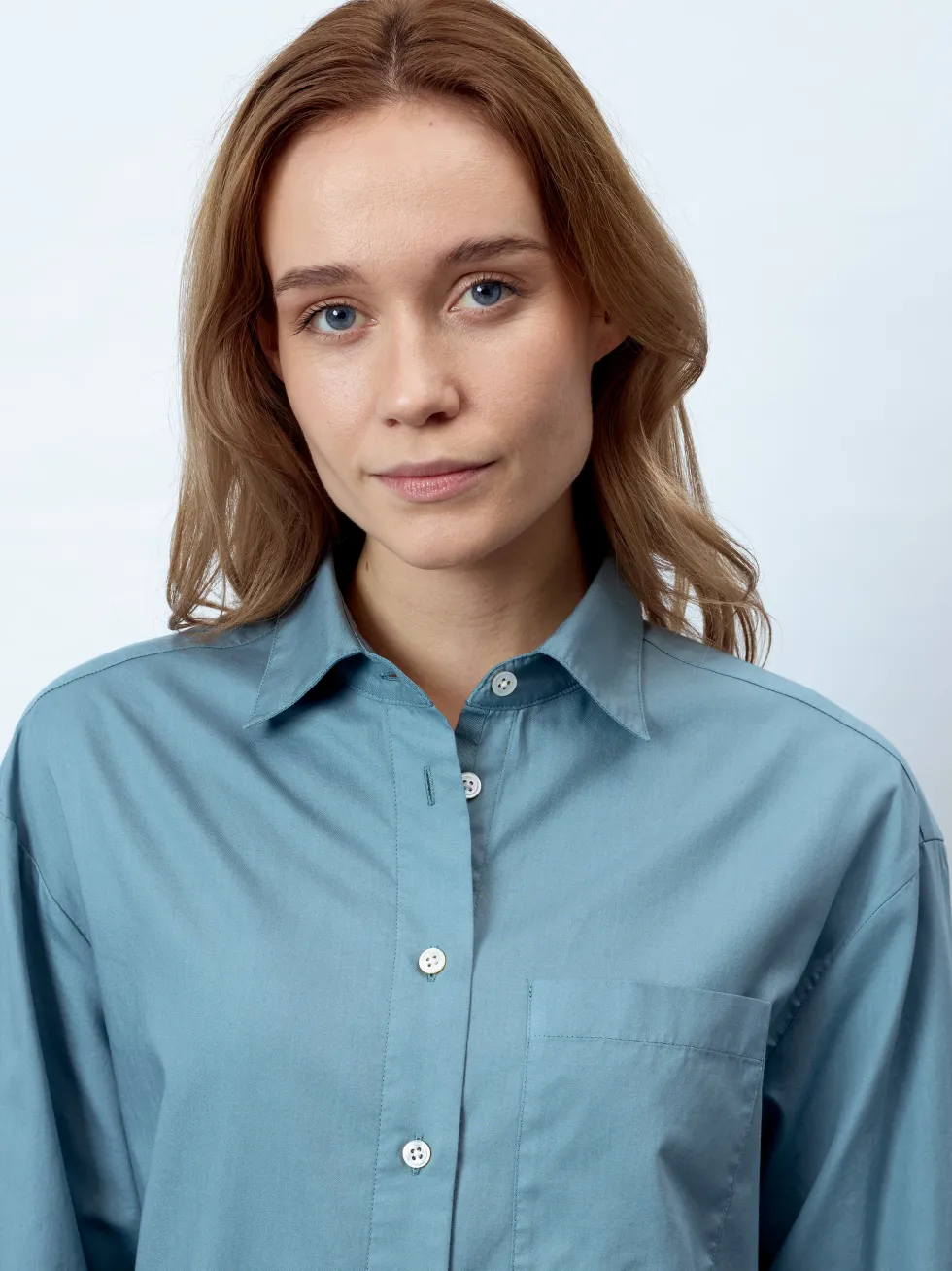 JANINE - Langarm Damenbluse, gewebt